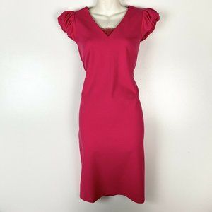 Calvin Klein Puff Sleeve Sheath Dress Pink 10